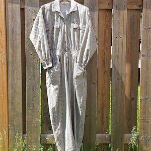 VINTAGE Diane Von Furstenberg SPORT Women's Stripe Jumpsuit Size 12